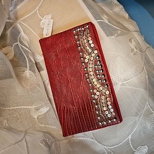 WHBM Red Sequin Purse Wallet